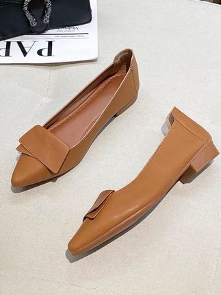 羊皮粗跟尖头妈妈鞋2025年新款百搭浅口单鞋软底奶奶鞋女鞋孕妇鞋#夏季凉鞋 #只做高品质 #软底小单鞋 #高端女鞋 #一脚蹬