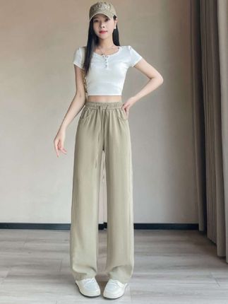 【窄版冰丝裤子女夏季薄款2025新款女士凉凉速干裤夏天九分休闲女裤】#夏季穿搭 #休闲裤 #藏肉显瘦穿搭 #百搭裤子 #视频同款在商品橱窗