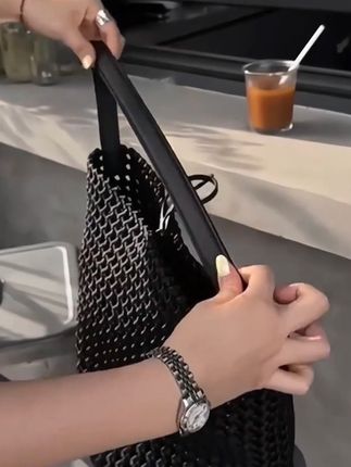 尼龙编织风车结水桶包包镂空大容量托特包手提包单肩腋下包子母包