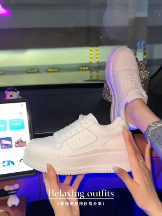 真皮小白鞋女款爆款2025新款夏季透气薄款百搭厚底休闲鞋白色板鞋 #小白鞋 #板鞋 #休闲鞋 #运动鞋 #女鞋