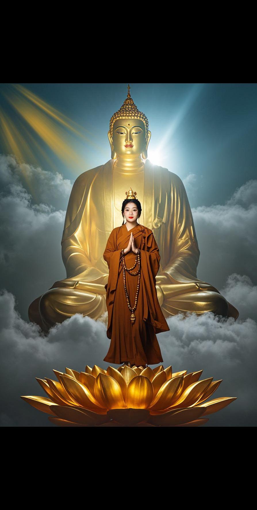 #AI佛光圣影 #菩提 #见者好运