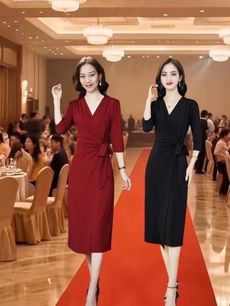 #高级感穿搭 #时尚气质穿搭 #名媛气质连衣裙 #收腰显瘦连衣裙 #喜婆婆婚宴连衣裙