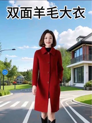 双面羊毛大衣 穿上气质高雅适合40岁以上的姐妹#外套穿搭 #穿搭 #优雅气质 #双面羊毛大衣 #秋冬穿搭