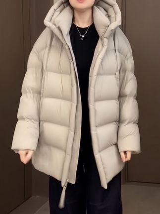 AOUGEL 冬季龟背廓形设计师90白鸭绒加厚保暖羽绒服#今日穿搭 #气质优雅大方 #穿搭穿搭 #羽绒服 #今天穿什么