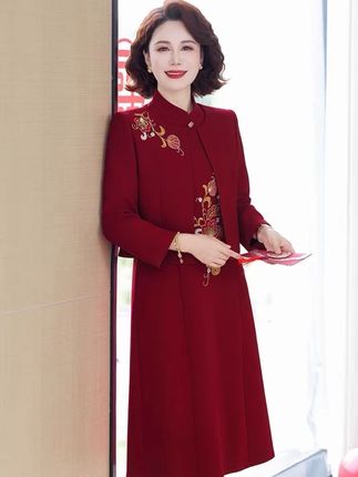 #婆婆喜庆喜服 #喜婆婆婚宴装 #婚礼妈妈礼服 #喜妈妈礼服 #喜婆婆喜妈妈