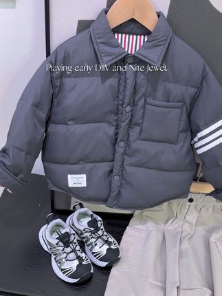 高级感灰色棉服搭配,又酷又帅!#童装 #高品质童装 #潮童穿搭 #男童搭配 #谁穿谁好看系列