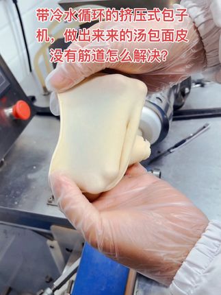 冷水循环灌汤包机!别人做的皮一捏就破?我们的面皮筋道到能弹起来!面粉500克,盐2克,改良剂3克,水270克#灌汤包机器 #冷冻灌汤包#速冻灌汤包