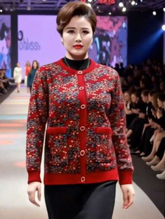 中老年人秋冬保暖上衣女奶奶加绒加厚老人妈妈冬季羊羔绒外套