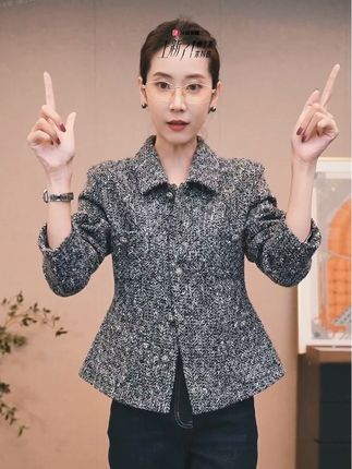 CHENSMCHEN 收腰粗花呢小香外套女时尚优雅气质显瘦上衣CSW9088QQ#优雅气质 #小香风外套 #陈什么陈 #时尚单品 #高级感穿搭