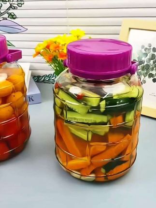 大容量泡酒泡菜坛子来了,无铅玻璃瓶身,用来泡酒泡菜,密封食物都好用,加大加厚自带提手,多种款式可选#泡菜坛子 #玻璃瓶 #腌菜 #泡酒