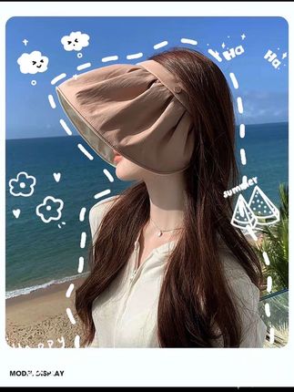 #海边拍照 #夏日海边穿搭 #防晒帽