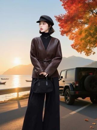 #高级感穿搭 #显高显瘦 #气质范 #高端大气 #皮衣外套搭配