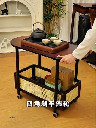 #创作灵感 茶几现代简约小户型家用客厅沙发边几多功能带轮可移动收纳小推车#小户型茶几 #移动小推车收纳架 #小推车茶几 #沙发边几