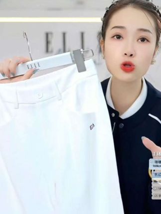 ELLE Active【廓形剪裁】直筒裤2025新款长裤女休闲裤子白色运动裤#运动裤 #休闲裤 #直筒裤 #显高显瘦显腿长 #谁穿谁好看