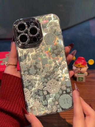 满屏福字适用苹果16vivo华为oppo小米iPhone精孔冰川纹手机壳