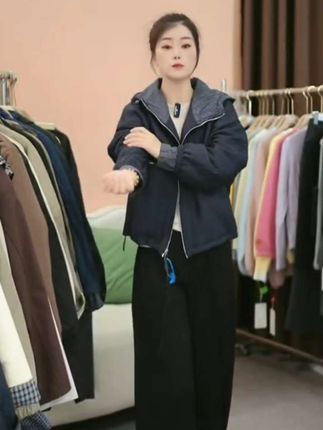 2025连帽格子拼接绗线棉服外套早冬季新款时尚百搭休闲女士#面料舒适透气#穿出高级感#谁穿谁好看