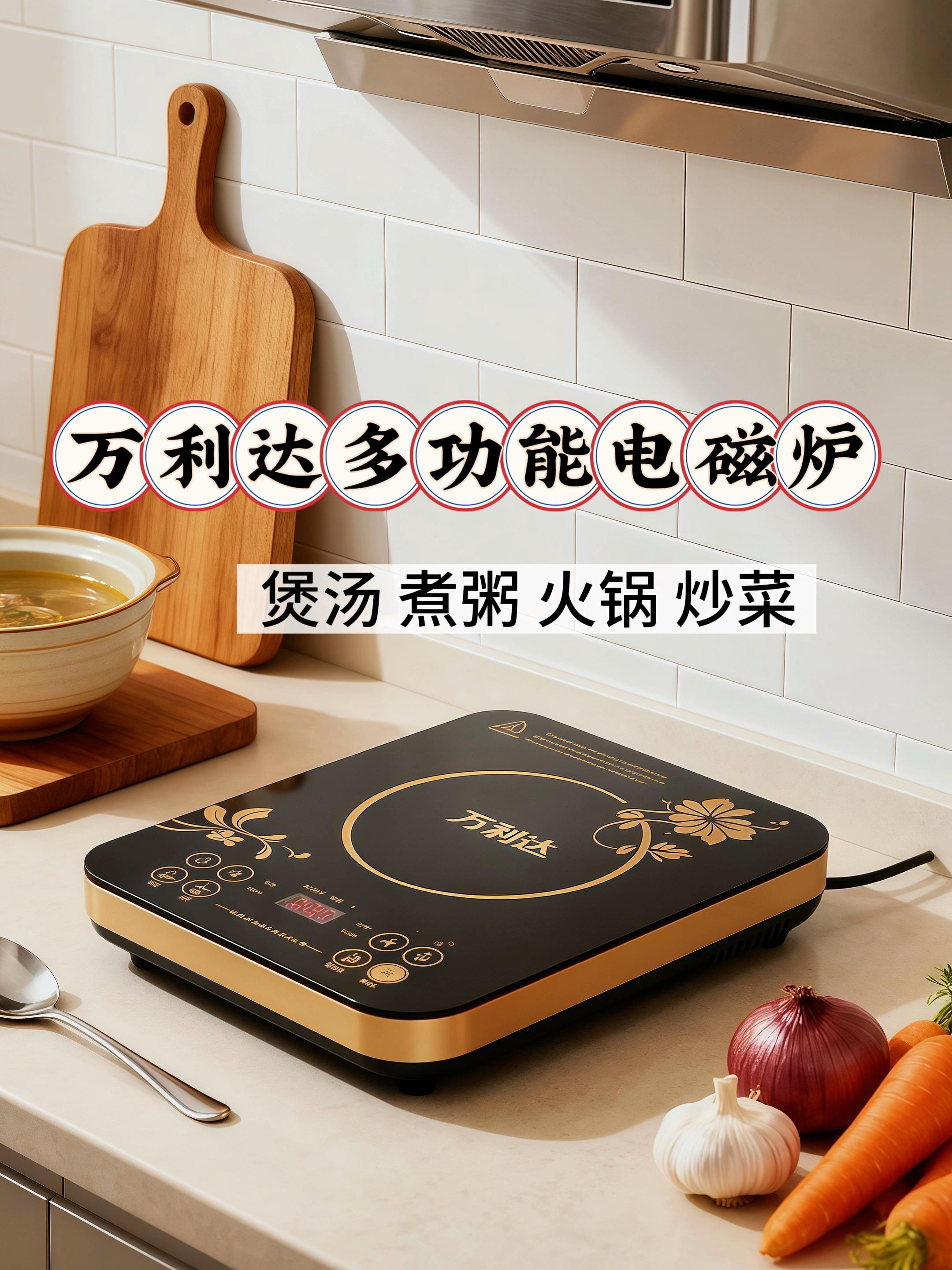 还在受传统炉灶的困扰?火力忽大忽小影响菜品口感,餐后清洁更是要反复擦洗?万利达电磁炉来了,让日常下厨焕新升级。 它搭载2200瓦大功率输出,热力均匀覆盖面板,无论是急火快炒锁住食材的鲜嫩汁水,还是慢火细炖让食材充分释放鲜味,都能精准适配。再加上高品质双核芯片加持,运行全程稳定不卡顿,温度控制精准到每一度,不用再频繁调整火候,烹饪更省心。 内置八种智能烹饪模式,煲汤、蒸煮、火锅、爆炒等需求一键就能切换,轻松满足家人多样化的口味偏好。更贴心的是24小时预约和3小时定时功能,睡前备好食材预约煮粥,下班回家就能喝到热乎的;炖煮时设置定时,不用守在炉边,腾出时间处理其他事,生活节奏更自在。#电磁炉 #多功能电磁炉推荐 #厨房常用物件 #烹饪小方法