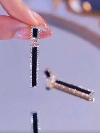 锌合金耳饰时尚气质长款闪钻耳环个性百搭耳饰#精美耳饰