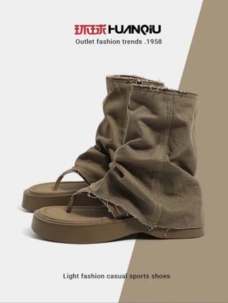 特别洋气的裤管靴!好好看呀#舒适又透气 #显瘦洋气 #人字拖