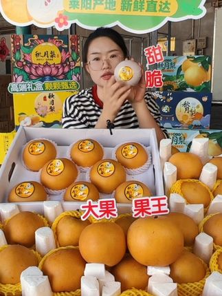 精品礼盒烟台秋月梨新鲜冰糖梨当季水果生梨现摘整箱甜果王中秋#秋月梨