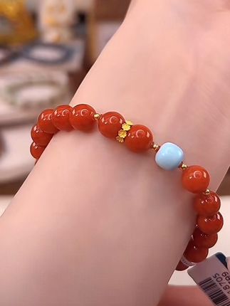 #手串搭配 #文玩手串 #南红手串 #18k金南红手链
