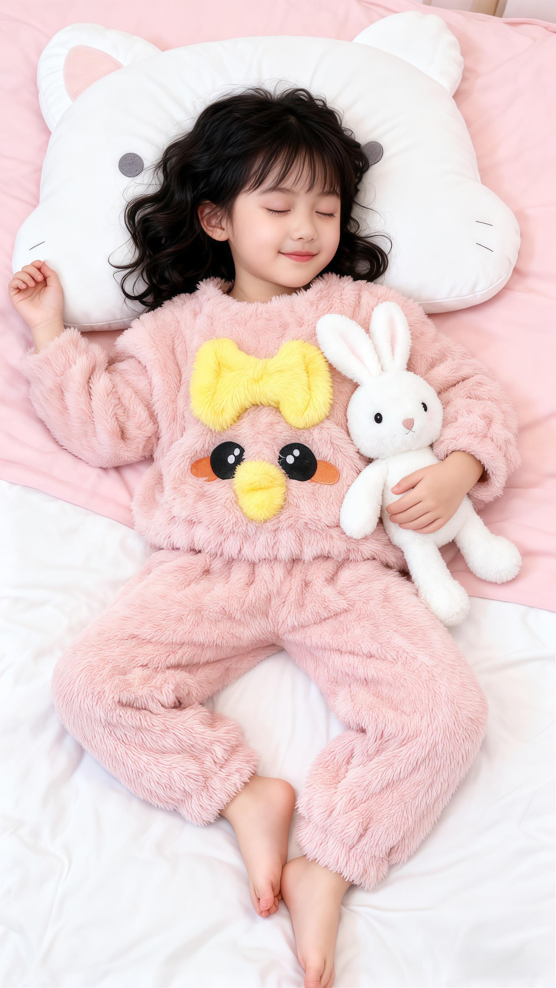 💖被这只粉色“小鸡仔”萌化了!软糯毛绒家居服,可爱造型+舒适质感,女宝穿上秒变甜系睡美人,居家出片都绝绝子~ #儿童家居服 #这也太好看了 #人类可爱幼崽 #宝妈分享 #儿童法兰绒家居服睡衣