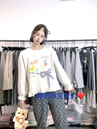 新款 纯棉家居服 现货哦各位小主们下单吧❤️#强烈推荐 #上热搜 #新衣服可以治愈各种不开心
