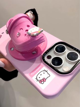 少女心满满哒Kitty粉色洞洞鞋🎀好阔爱呀~,#可爱手机壳 #卡通手机壳 #创意手机壳 #手机壳推荐 #手机壳分享