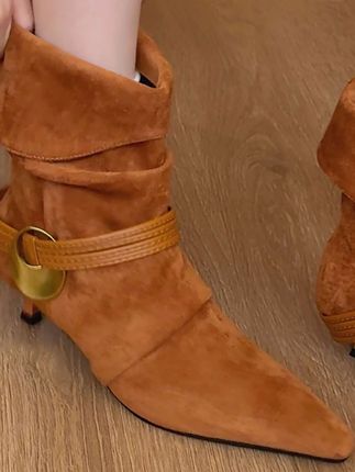 女鞋#短靴#复古绒面 #高级#时尚百搭#好看