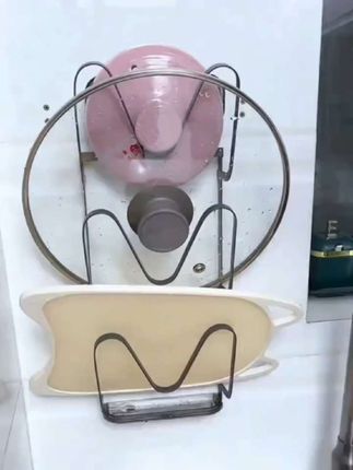 #锅盖架 #置物架 #壁挂式锅盖架 #免打孔锅盖架 #收纳架