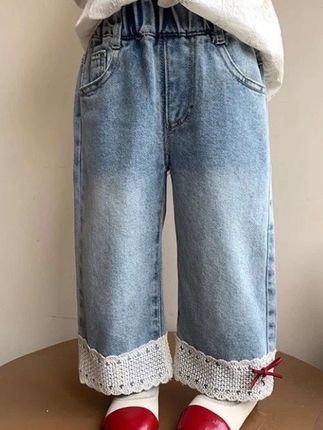 【新款爆品】女童秋季儿童牛仔裤女宝宝秋装直筒裤蝴蝶结休闲长裤#儿童休闲牛仔裤#儿童牛仔裤#儿童休闲裤#儿童裤子#童裤