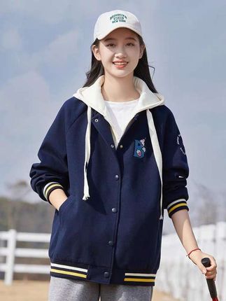 #假两件棒球服 #秋冬棒球服外套 #中学生棒球服#少女棒球服 #初中生棒球服外套