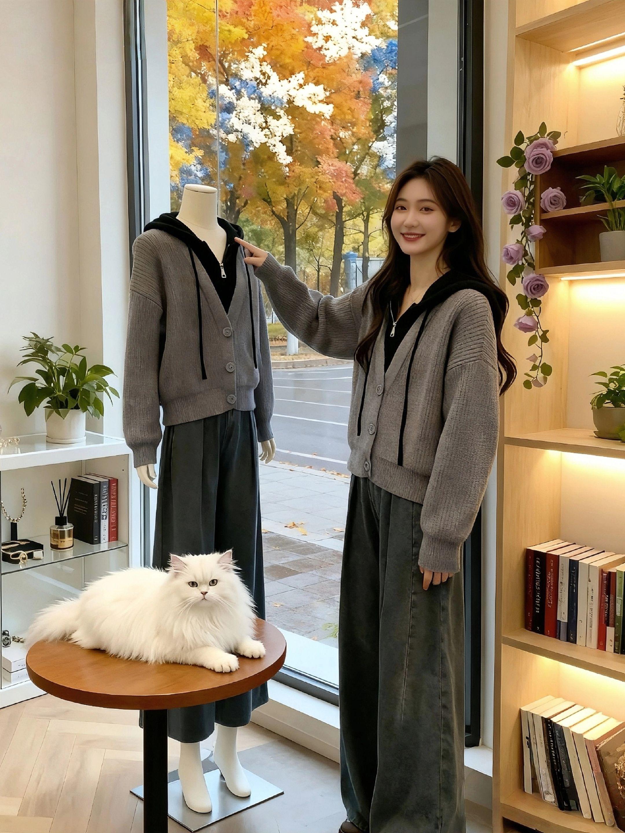 小个子秋冬本命开衫!灰色假两件太会了。秋冬刚需的连帽针织开衫来啦!假两件设计自带层次感,短款版型刚好卡在胯上,小个子穿立马分割黄金比例。软糯针织裹着暖意,慵懒感藏都藏不住,灰色调自带高级滤镜,随便搭条牛仔裤就很出片。#小个子穿搭 #秋冬针织开衫 #慵懒风穿搭 #高级感穿搭 #灰色系穿搭