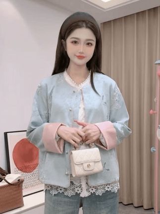 【悠米定制】春秋季新款新中式国风双面穿重工奢华刺绣外套 #甜美穿搭 #春秋新款 #轻奢穿搭 #气质范 #高品质服装