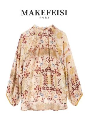 #上热门 I中秋)花间细语|古典油画法式荷叶边柔美衬衫