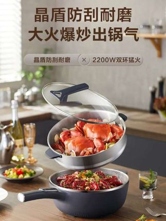 这口锅简直是厨房神器!晶盾防刮耐磨,2200W双环猛火,爆炒出锅气超赞~海鲜、肉类随便造,不粘不糊,清洗也方便。#厨房好物 #烹饪必备#电炒锅#电炒锅推荐#苏泊尔电炒锅