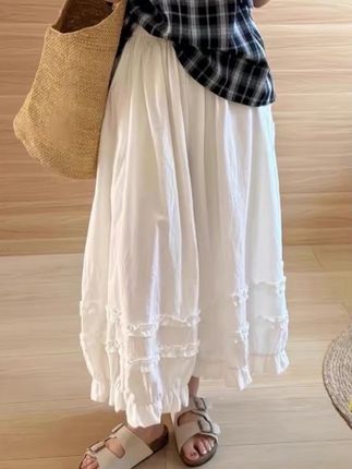 韩系ing风新款!慵懒风甜美格子大阔腿梨形显瘦九分休闲灯笼裤#夏季穿搭 #显高显瘦 #时尚气质穿搭 #休闲穿搭