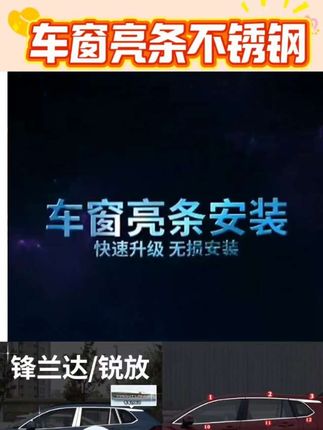 #好物推荐 专用丰田锋兰达/锐放车窗亮条改装饰车用品配件门窗边不锈钢饰条#每日分享 #视频同款 #好东西一起分享