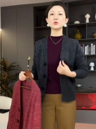 【复古花纱】100%羊毛秋冬必备氛围感花纱针织羊毛开衫##减龄气质 #针织衫 #休闲穿搭 #时尚气质穿搭