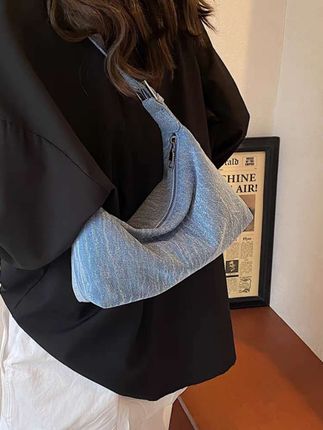 #百搭牛仔腋下小包包 女2025新款时尚通勤饺子包春夏质感#单肩斜挎包