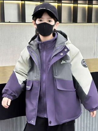 李宁联名恪戈男童外套三合一可拆卸 秋冬季儿童冲锋衣加绒#男童外套 #三合一冲锋衣可拆卸 #冲锋衣 #潮童穿搭 #外套穿搭