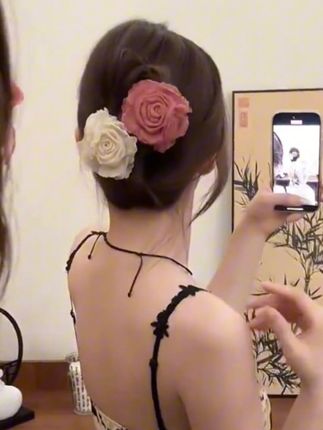 美出圈的新中式干枯玫瑰抓夹,谁戴谁爱!#玫瑰抓夹 #抓夹 #抓夹用法 #抓夹发型 #抓夹怎么抓出好看发型