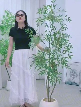 南天竹仿真植物盆景落地摆件仿生绿植大型假盆栽装饰仿真绿 仿真绿植南天竹摆件#花卉绿植 #绿植盆栽 #室内盆栽 #绿植花卉