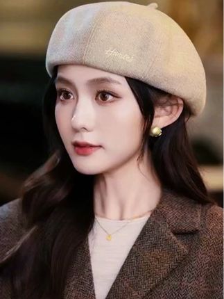 贝雷帽女士秋冬新款贝雷帽帽子画家帽#旅游休闲百搭报童帽