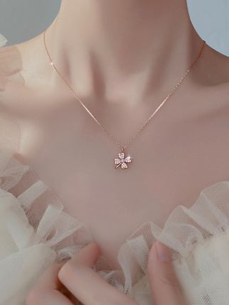 玫瑰金925纯银项链高级感设计爆款项链精致时尚潮流