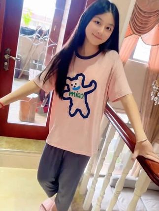 孩子晚上睡觉就是要穿这种短袖七分裤的,宝贝说真的太舒服了#宝妈推荐 #儿童家居服