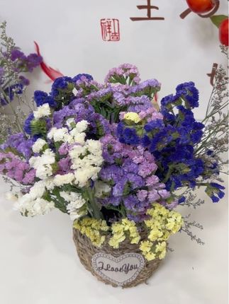 【七夕礼物】【送花篮】云南干花花束勿忘我真花鲜花客厅装饰品摆件 #勿忘我 #勿忘我花束 #居家插花 #爱生活爱养花 #七夕礼物