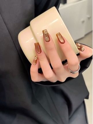 #美甲💅 #好看的美甲 #晶石猫眼美甲 #秋冬美甲 #猫眼美甲 秋冬琥珀流光金猫眼美甲💅🏻💅🏻💅🏻