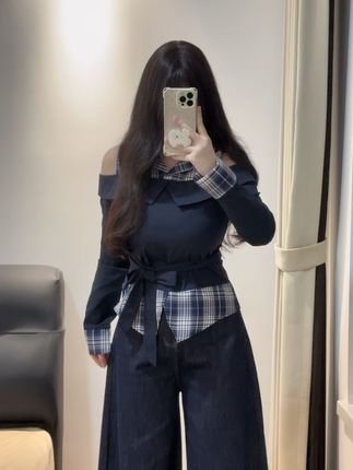 #韩系穿搭 #假两件上衣#微胖穿搭 #遮肉显瘦 #大码女装