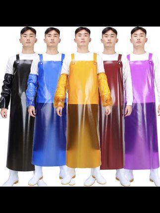 #围裙 #厨房带袖围裙 #牛筋围裙 #防水防油围裙